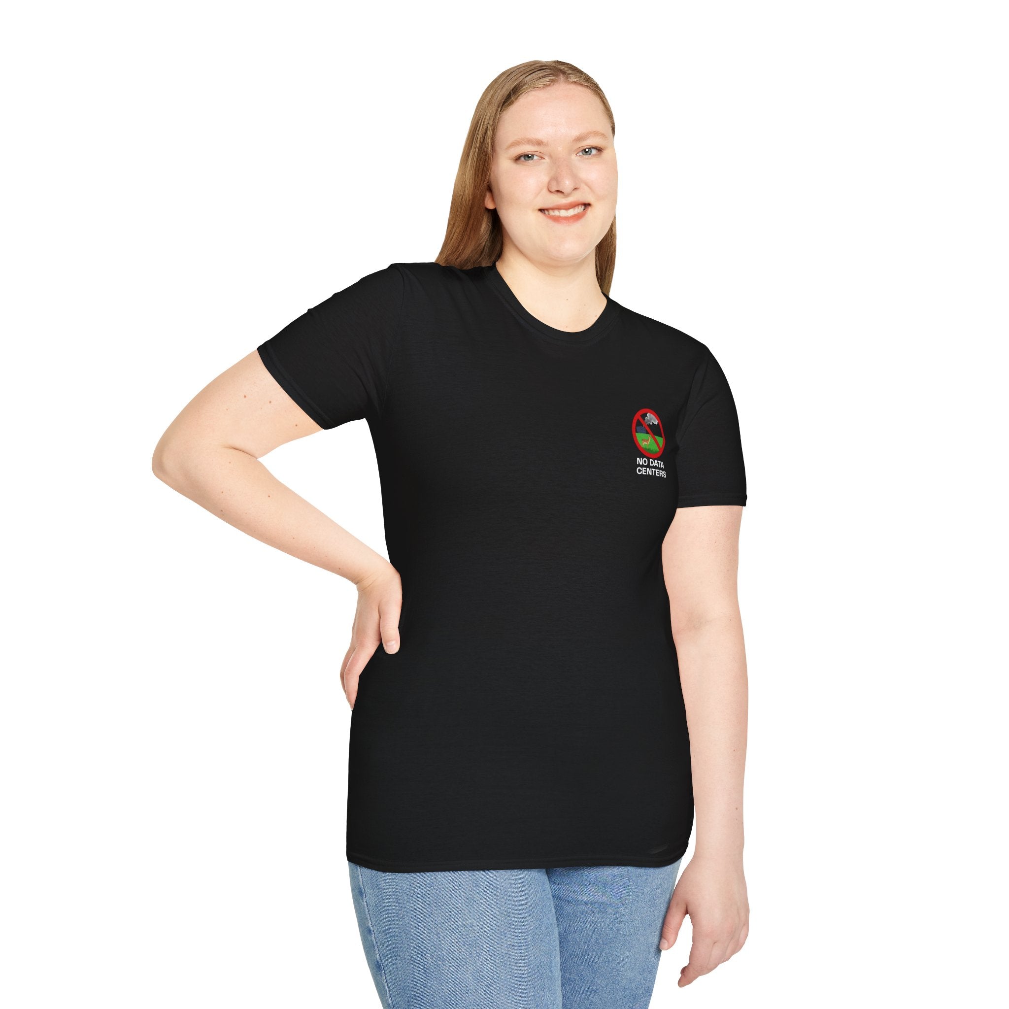 Unisex Black No Data Centers T‑Shirt — Anti‑Data Center Climate Protest Tee
