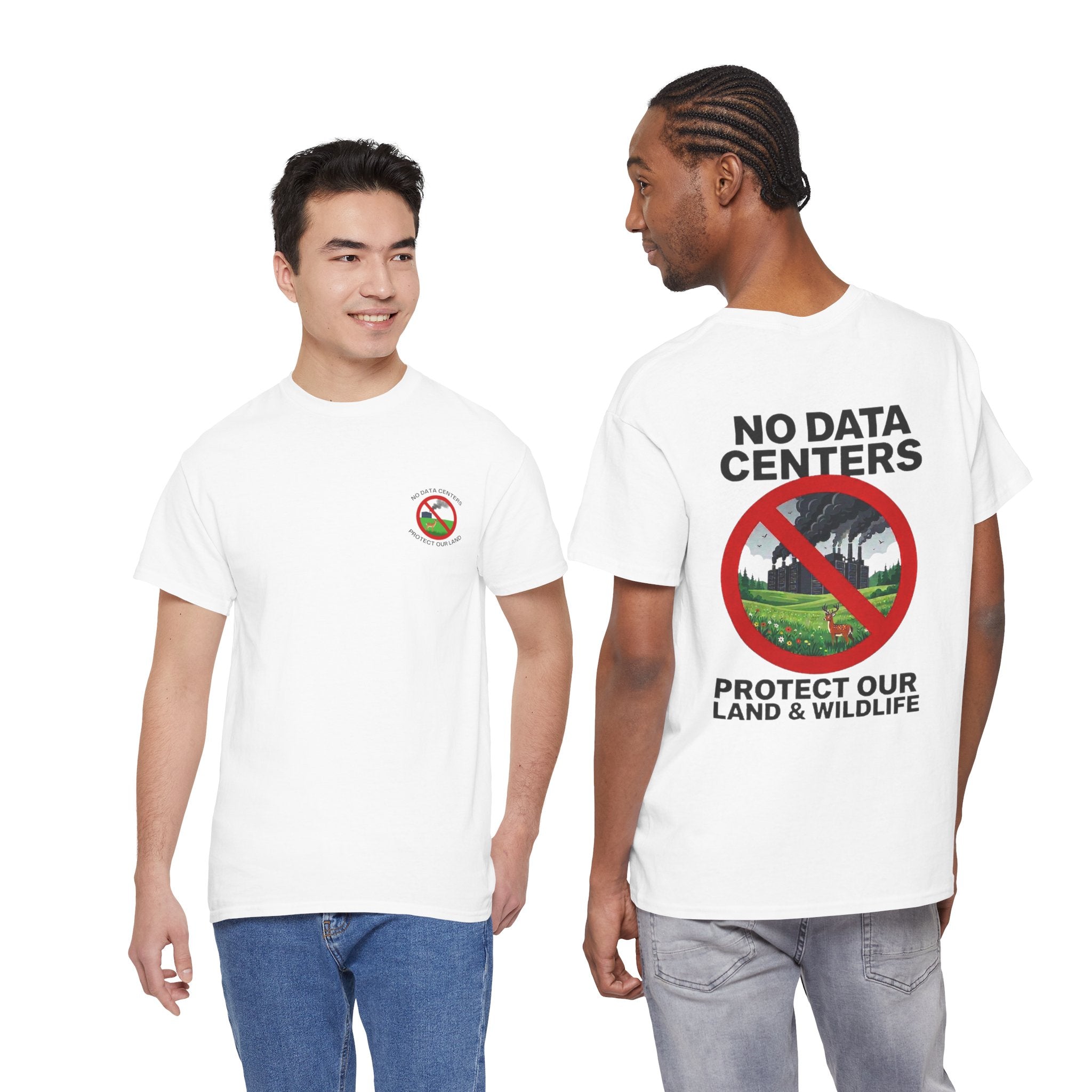 T-Shirt — "No Data Centers: Protect Our Land & Wildlife" Environmental Protest Tee