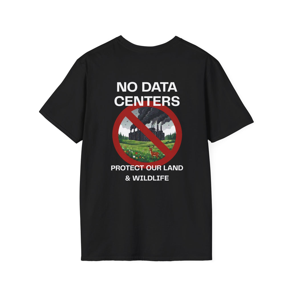 Unisex Black No Data Centers T‑Shirt — Anti‑Data Center Climate Protest Tee