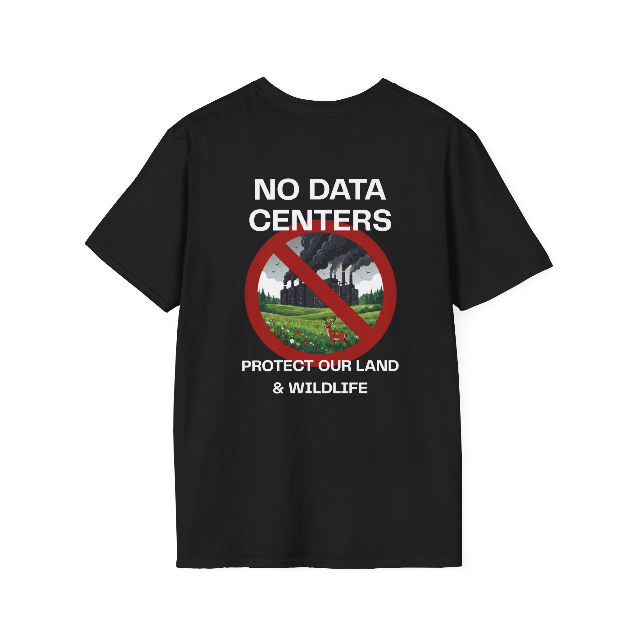 Unisex Black No Data Centers T‑Shirt — Anti‑Data Center Climate Protest Tee