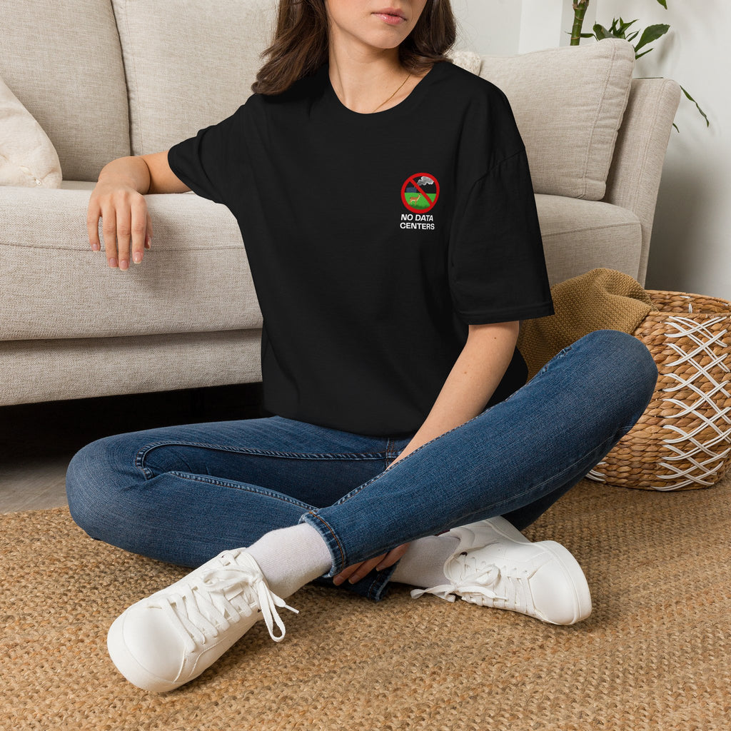Unisex Black No Data Centers T‑Shirt — Anti‑Data Center Climate Protest Tee