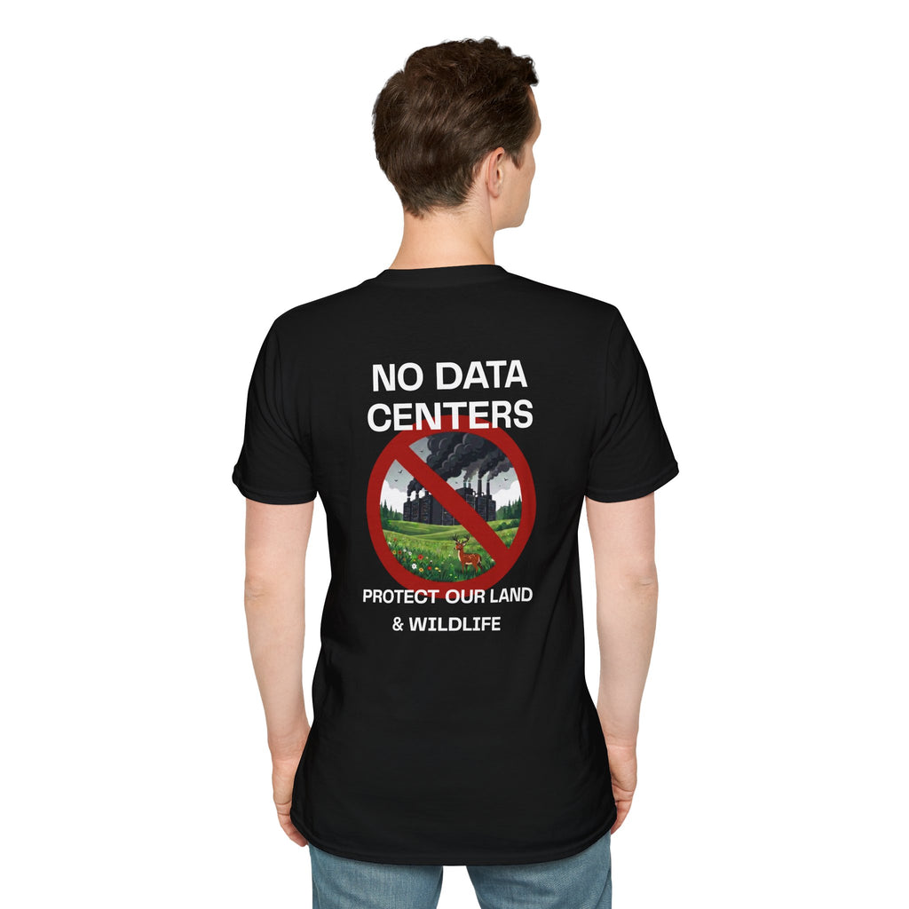 Unisex Black No Data Centers T‑Shirt — Anti‑Data Center Climate Protest Tee