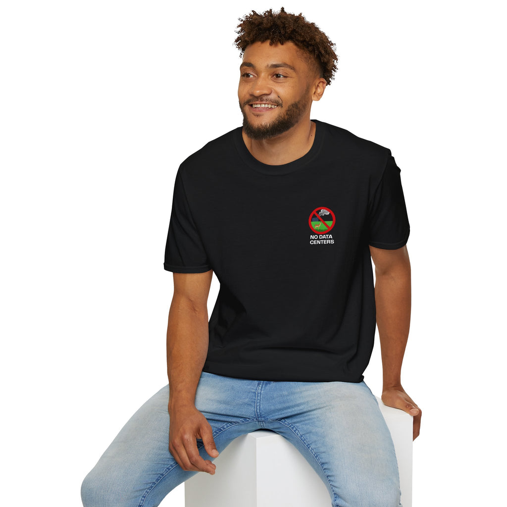 Unisex Black No Data Centers T‑Shirt — Anti‑Data Center Climate Protest Tee